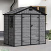 Plastic Sheds Outdoor Garden Shed 8x4FT Wood Grain Utility Tool Storage House