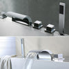 5 Hole Bathroom Bathtub Waterfall Faucet Chrome Tub Sink Mixer Tap &Hand Shower