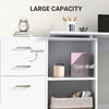 Computer Desk Table Workstation L Shape File Cabinet White Home Office