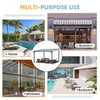Aluminium Lean-To Gazebo, Wall-Mounted Hardtop Roof Pergola for Garden & Patio