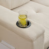 Sofa Bed Pull Out Sectional Couch Bed Convertible Settee with Storage, Beige