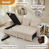 L-Shaped Convertible Sofa Bed Corduroy 3-in-1 Sleeper Sofa with Storage Chaise