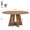 Round Dining Table, 120 cm Farmhouse Kitchen Table for 4 People for Dining Room