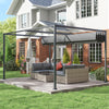 4 x 3m Metal Pergola Gazebo Patio Sun Shelter Retractable Canopy Grey
