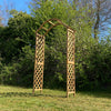 Wooden Garden Arch Pergola Feature Archway Natural with Curved Top (Tan) Trellis