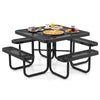 Heavy Duty Square Picnic Table & Bench Garden 116cm Coated Steel Table