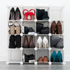 16 Interlocking Clear Plastic Shoe Storage Boxes Organiser Drawers Stackable UK