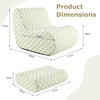 Bedroom Floor Couch Bean Bag Chair with Ottoman-Green