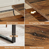 63-78.8'' Extendable Dining Table Kitchen Table with Metal Frame for 6-8 People