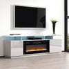 179cm TV Stand Cabinet High Gloss Electric Fireplace Unit With LED 12 Colour