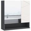Wall Mounted Bathroom Storage Cupboard W/ Mirror and Shelf, Light Grey
