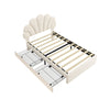 Velvet Single Bed Frame with Petal Headboard, 2 Drawers and Wood Slats, Beige
