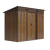 4x8FT Garden Shed Metal Pent Roof Outdoor Storage House With Free Foundation Kit