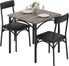 3-Piece Dining Table Set for 2 Compact Kitchen Table & Chairs Space Saving Squar