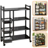 4 Tier Kitchen Basket Storage Trolley Rack Fruit Vegetable Organiser Shelf Cart