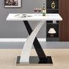 Axara High Gloss Bar Table Rectangular In White And Black