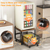 1 Set Iron Wood Mini Refrigerator Storage Rack Living Room Snack Trolley Kitchen