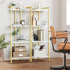 4 Tier Bookshelf, Gold Narrow Bookshelf Small Bookshelf With Open Display Shelf