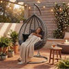 Hanging Rattan Egg Chair Garden Swing Chairs Patio Indoor Outdoor With Cushions