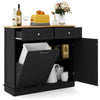 Black Modern sleek Kitchen Tilt Out Trash Cabinet with 70L Hidden Garbage Holder