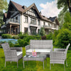 Garden Rattan Furniture 4 Piece Set Table Chairs Sofa Wicker Outdoor Patio Set