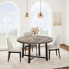 47In Round Dining Table,Kitchen Table for 4 to 6 People with Sturdy Metal Frame
