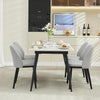 2-Piece Dining Chairs w/ Linen or Velvet Padded Seats, Wood Legs+High Back