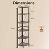 5 tier Corner Bookshelf 160 CM Tall Corner Storage Shelves-Coffee