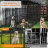 XXL Large Outdoor Dog Kennel Crate Fully Covered Roof Dog Fence Pen Feeder Door