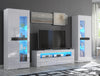 TV Unit White High Gloss &Matt Living Room Set Stand Display Cabinets LED Lights