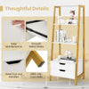 Home Office Versatile Bookcase Ladder Bookshelf-White