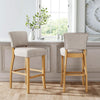 2x Bar Stools Upholstered High Chairs Kitchen Island Stools Breakfast Wood Legs