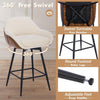 Set of 2 Swivel Bar Stools 26" Counter Height,Upholstered w/ Backrest&Armrests