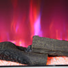 White Electric Fire 2000W Heater Flame Effect Logs Wall Mounted Fireplace Home