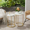 Set of 2 Luxury Accent End Side Table Minimalist Round Coffee Tables Living Room