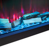 Electric 3 Sided Media Fire 40-100in Wall Insert LED Flames Fireplace Panoramic