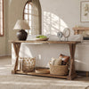 63'' Solid Wood Console Table 2-Tier Farmhouse Narrow Entryway Sofa for Hallway