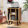 Stand Vinyl Record Storage Turntable Stand-Natural Record Player