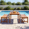 2 Pcs Outdoor Solid Hardwood Dining Bench with Teak Oil Finish