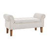 Beige Chesterfield Upholstered Ottoman Storage Box, End of Bed Storage Bench