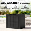 93L Plastic Garden Storage Box, Storage Container w/ Handles, Black
