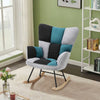 Accent Rocking Chair Linen Padded Nursing Armchair Glider Rocker for Living Room