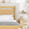 Wooden Bed Frame 4ft6 Double Bed Pine Wood with Rattan Headboard & Footboard