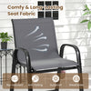 Patio Bar Height Table & Chairs w/ Breathable Fabric-Gray
