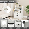 Modern Storage Dresser 2-Drawer Bedside Table with Open Shelf-White