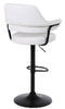 2 X PLUSH WHITE BAR STOOLS, GAS LIFT, BREAKFAST KITCHEN BAR PADDED ARMS & BACK