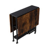 Rolling Drop Leaf Dining Table Folding Kitchen Table with Open Shelves & Wheels