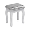 White Dressing Table Set with 5 Drawers Mirror and Stool Makeup Vanity Table