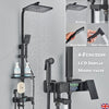 Exposed Shower Taps Mixer Valve Black Bathroom Square Twin Head Bar Shower Set