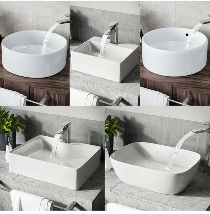 Bathroom Vanity Ceramic Bathroom Basin Sink Hand Wash Counter Top /Wall Mount UK